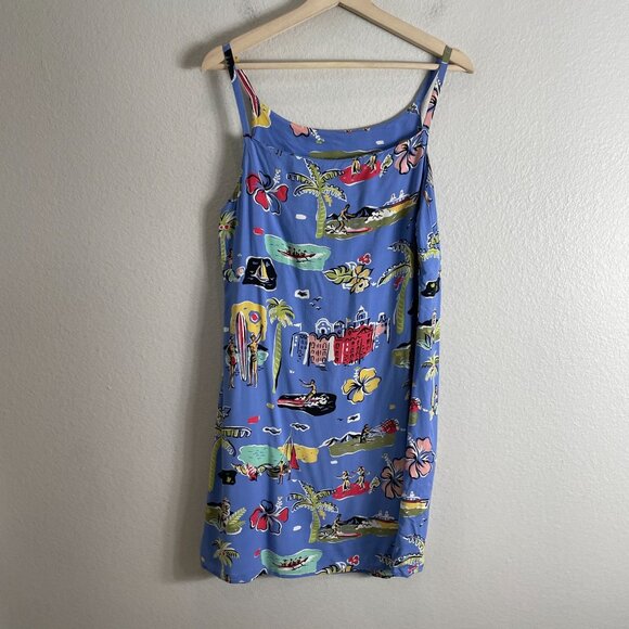 Reyn Spooner Womens Medium Hawaiian Spaghetti Strap Dress Sleeveless Mini - Picture 7 of 8